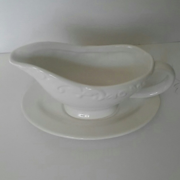 ROSCHER |  White Gravy Boat & Underplate - Picture 2 of 8